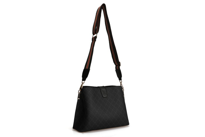 Lucky Bees Bolso de Hombro Negro y Gris